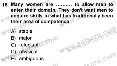 Okuma Ve Yazma Becerileri 2 Dersi 2013 - 2014 Yılı (Vize) Ara Sınav Soruları 16. Soru