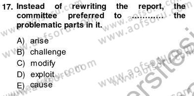 Okuma Ve Yazma Becerileri 2 Dersi 2013 - 2014 Yılı (Vize) Ara Sınav Soruları 17. Soru