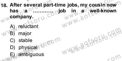 Okuma Ve Yazma Becerileri 2 Dersi 2013 - 2014 Yılı (Vize) Ara Sınav Soruları 18. Soru