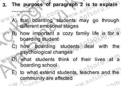 Okuma Ve Yazma Becerileri 2 Dersi 2013 - 2014 Yılı (Vize) Ara Sınav Soruları 3. Soru