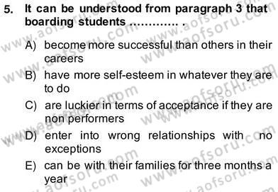 Okuma Ve Yazma Becerileri 2 Dersi 2013 - 2014 Yılı (Vize) Ara Sınav Soruları 5. Soru