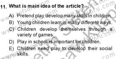 Okuma Ve Yazma Becerileri 2 Dersi 2013 - 2014 Yılı (Final) Dönem Sonu Sınav Soruları 11. Soru