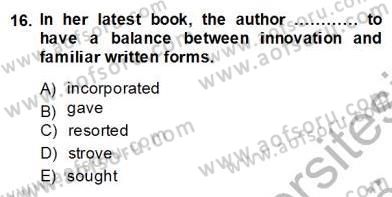 Okuma Ve Yazma Becerileri 2 Dersi 2013 - 2014 Yılı (Final) Dönem Sonu Sınav Soruları 16. Soru