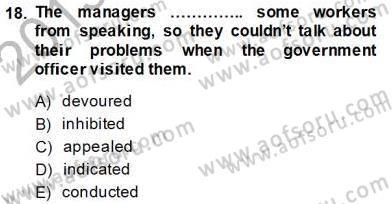 Okuma Ve Yazma Becerileri 2 Dersi 2013 - 2014 Yılı (Final) Dönem Sonu Sınav Soruları 18. Soru