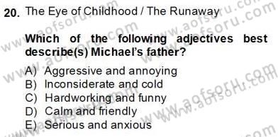 Okuma Ve Yazma Becerileri 2 Dersi 2013 - 2014 Yılı (Final) Dönem Sonu Sınav Soruları 20. Soru