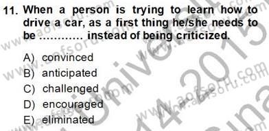 Okuma Ve Yazma Becerileri 2 Dersi 2014 - 2015 Yılı (Vize) Ara Sınav Soruları 11. Soru