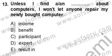 Okuma Ve Yazma Becerileri 2 Dersi 2014 - 2015 Yılı (Vize) Ara Sınav Soruları 13. Soru