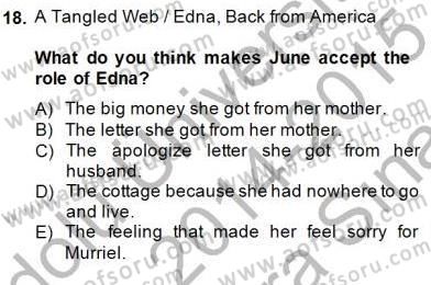 Okuma Ve Yazma Becerileri 2 Dersi 2014 - 2015 Yılı (Vize) Ara Sınav Soruları 18. Soru
