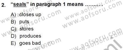 Okuma Ve Yazma Becerileri 2 Dersi 2014 - 2015 Yılı (Vize) Ara Sınav Soruları 2. Soru