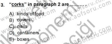 Okuma Ve Yazma Becerileri 2 Dersi 2014 - 2015 Yılı (Vize) Ara Sınav Soruları 3. Soru
