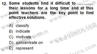 Okuma Ve Yazma Becerileri 2 Dersi 2014 - 2015 Yılı (Final) Dönem Sonu Sınav Soruları 12. Soru