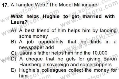 Okuma Ve Yazma Becerileri 2 Dersi 2014 - 2015 Yılı (Final) Dönem Sonu Sınav Soruları 17. Soru