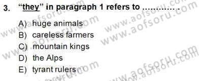 Okuma Ve Yazma Becerileri 2 Dersi 2014 - 2015 Yılı (Final) Dönem Sonu Sınav Soruları 3. Soru