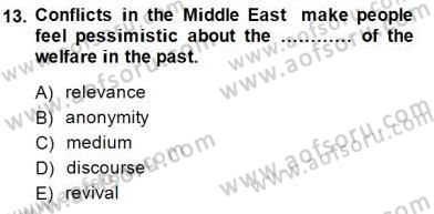 İleri Okuma Ve Yazma Becerileri 1 Dersi 2014 - 2015 Yılı (Vize) Ara Sınavı 13. Soru