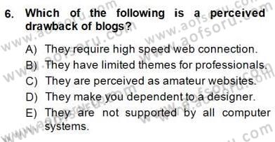 İleri Okuma Ve Yazma Becerileri 1 Dersi 2014 - 2015 Yılı (Vize) Ara Sınavı 6. Soru