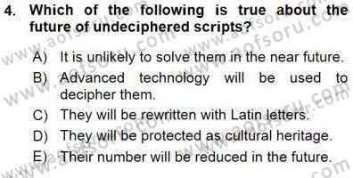 İleri Okuma Ve Yazma Becerileri 1 Dersi 2015 - 2016 Yılı (Vize) Ara Sınavı 4. Soru