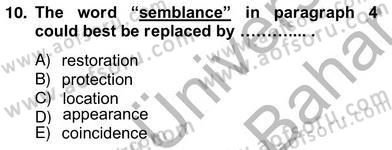 İleri Okuma Ve Yazma Becerileri 2 Dersi 2012 - 2013 Yılı (Vize) Ara Sınav Soruları 10. Soru