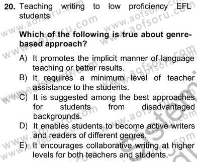 İleri Okuma Ve Yazma Becerileri 2 Dersi 2012 - 2013 Yılı (Vize) Ara Sınav Soruları 20. Soru