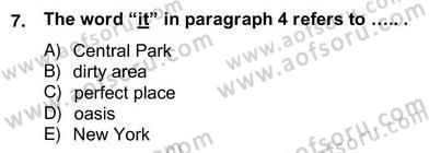 İleri Okuma Ve Yazma Becerileri 2 Dersi 2012 - 2013 Yılı (Vize) Ara Sınav Soruları 7. Soru