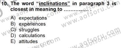 İleri Okuma Ve Yazma Becerileri 2 Dersi 2012 - 2013 Yılı (Final) Dönem Sonu Sınav Soruları 10. Soru