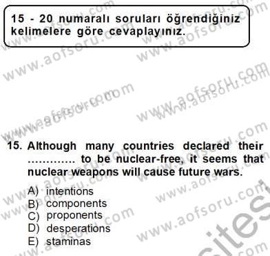 İleri Okuma Ve Yazma Becerileri 2 Dersi 2012 - 2013 Yılı (Final) Dönem Sonu Sınav Soruları 15. Soru