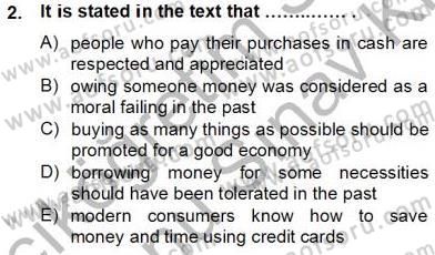 İleri Okuma Ve Yazma Becerileri 2 Dersi 2012 - 2013 Yılı (Final) Dönem Sonu Sınav Soruları 2. Soru