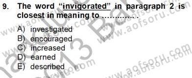 İleri Okuma Ve Yazma Becerileri 2 Dersi 2012 - 2013 Yılı (Final) Dönem Sonu Sınav Soruları 9. Soru