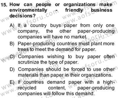 İleri Okuma Ve Yazma Becerileri 2 Dersi 2013 - 2014 Yılı (Vize) Ara Sınav Soruları 15. Soru