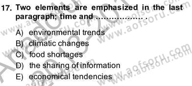 İleri Okuma Ve Yazma Becerileri 2 Dersi 2013 - 2014 Yılı (Vize) Ara Sınav Soruları 17. Soru
