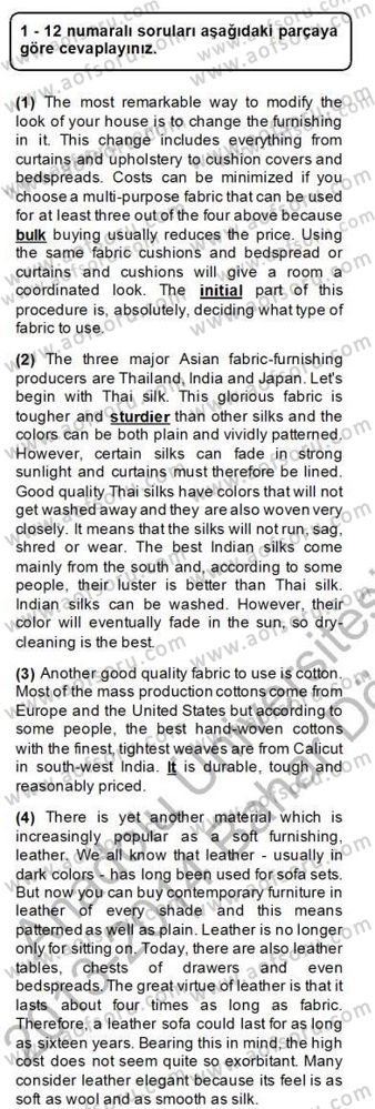 İleri Okuma Ve Yazma Becerileri 2 Dersi 2013 - 2014 Yılı (Final) Dönem Sonu Sınav Soruları 1. Soru