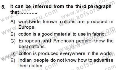 İleri Okuma Ve Yazma Becerileri 2 Dersi 2013 - 2014 Yılı (Final) Dönem Sonu Sınav Soruları 5. Soru