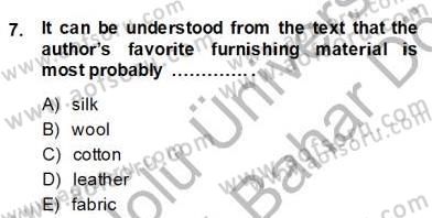 İleri Okuma Ve Yazma Becerileri 2 Dersi 2013 - 2014 Yılı (Final) Dönem Sonu Sınav Soruları 7. Soru