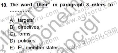 İleri Okuma Ve Yazma Becerileri 2 Dersi 2014 - 2015 Yılı (Vize) Ara Sınav Soruları 10. Soru