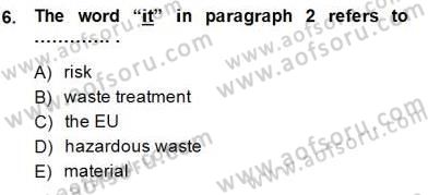 İleri Okuma Ve Yazma Becerileri 2 Dersi 2014 - 2015 Yılı (Vize) Ara Sınav Soruları 6. Soru