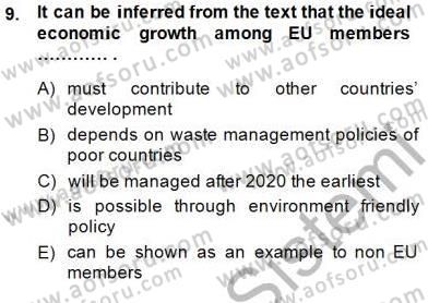 İleri Okuma Ve Yazma Becerileri 2 Dersi 2014 - 2015 Yılı (Vize) Ara Sınav Soruları 9. Soru