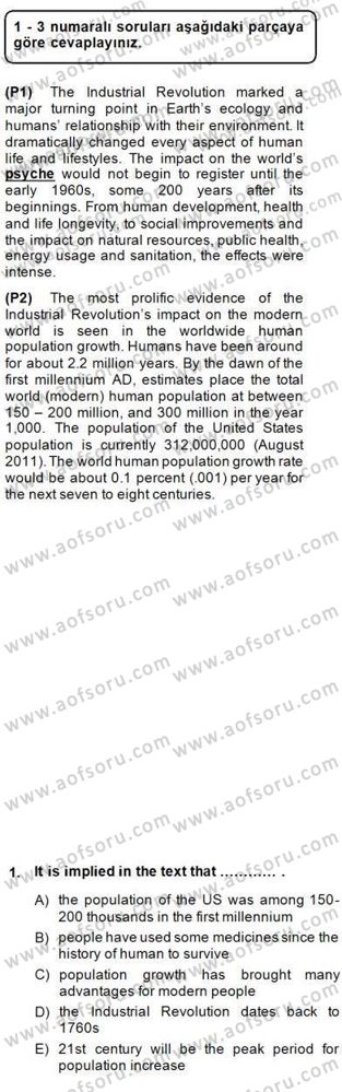 İleri Okuma Ve Yazma Becerileri 2 Dersi 2014 - 2015 Yılı (Final) Dönem Sonu Sınav Soruları 1. Soru