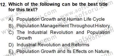 İleri Okuma Ve Yazma Becerileri 2 Dersi 2014 - 2015 Yılı (Final) Dönem Sonu Sınav Soruları 12. Soru