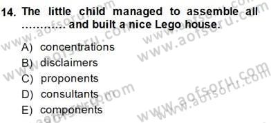 İleri Okuma Ve Yazma Becerileri 2 Dersi 2014 - 2015 Yılı (Final) Dönem Sonu Sınav Soruları 14. Soru