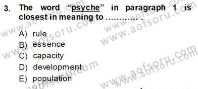İleri Okuma Ve Yazma Becerileri 2 Dersi 2014 - 2015 Yılı (Final) Dönem Sonu Sınav Soruları 3. Soru