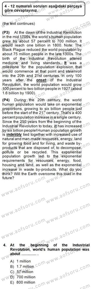 İleri Okuma Ve Yazma Becerileri 2 Dersi 2014 - 2015 Yılı (Final) Dönem Sonu Sınav Soruları 4. Soru