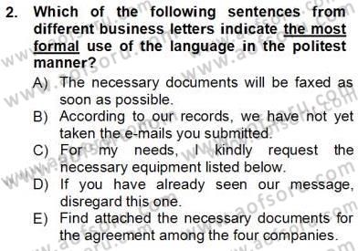 Çeviri (İng/Türk) Dersi Ara Sınavı Deneme Sınav Soruları 2. Soru