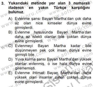 Çeviri (İng/Türk) Dersi 2012 - 2013 Yılı (Final) Dönem Sonu Sınav Soruları 3. Soru