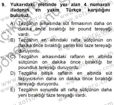 Çeviri (İng/Türk) Dersi 2012 - 2013 Yılı (Final) Dönem Sonu Sınav Soruları 9. Soru