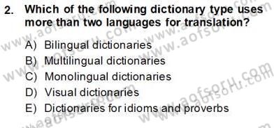 Çeviri (İng/Türk) Dersi 2013 - 2014 Yılı (Vize) Ara Sınav Soruları 2. Soru