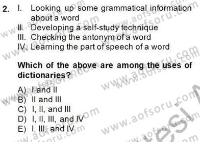 Çeviri (İng/Türk) Dersi Ara Sınavı Deneme Sınav Soruları 2. Soru