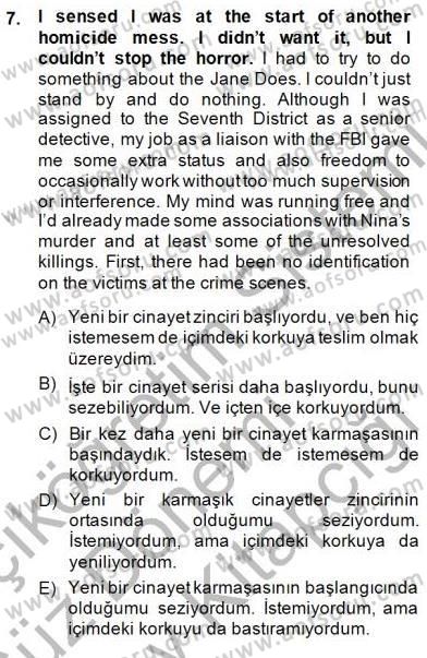 Çeviri (İng/Türk) Dersi 2014 - 2015 Yılı (Final) Dönem Sonu Sınav Soruları 7. Soru