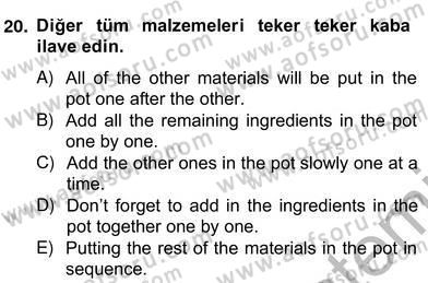 Çeviri (Türk/İng) Dersi 2012 - 2013 Yılı (Vize) Ara Sınav Soruları 20. Soru
