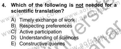 Çeviri (Türk/İng) Dersi 2012 - 2013 Yılı (Vize) Ara Sınav Soruları 4. Soru
