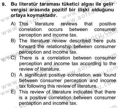 Çeviri (Türk/İng) Dersi 2012 - 2013 Yılı (Vize) Ara Sınav Soruları 9. Soru