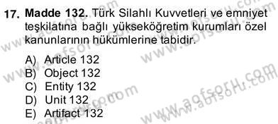 Çeviri (Türk/İng) Dersi 2013 - 2014 Yılı (Vize) Ara Sınav Soruları 17. Soru